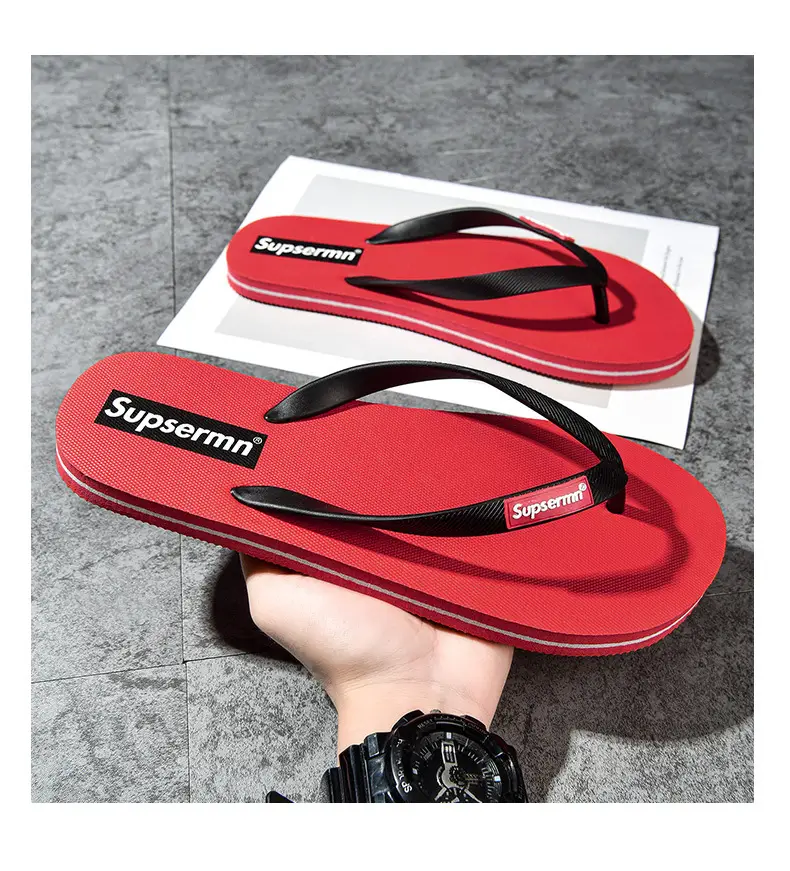 Wholesale in stock slippers flip-flops men's non-slip summer outwear soft bottom clip-on swimming bathing deodorant beach shoes — feature 16