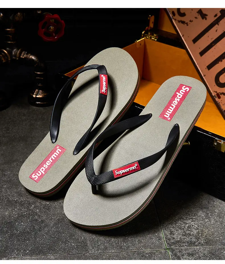Wholesale in stock slippers flip-flops men's non-slip summer outwear soft bottom clip-on swimming bathing deodorant beach shoes — feature 21