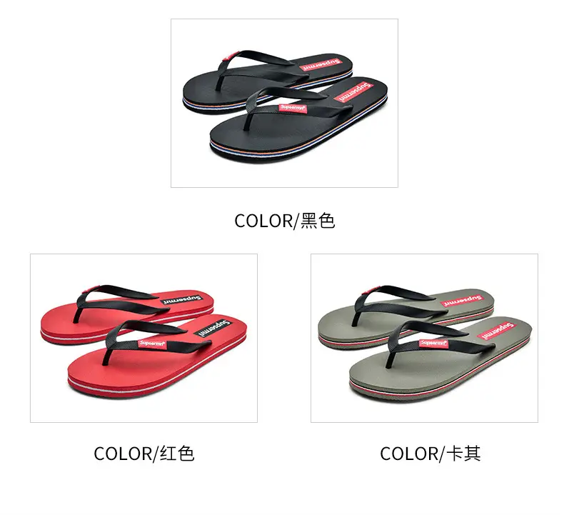 Wholesale in stock slippers flip-flops men's non-slip summer outwear soft bottom clip-on swimming bathing deodorant beach shoes — feature 6