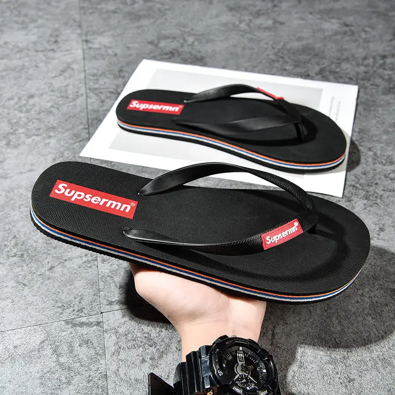Wholesale in stock slippers flip-flops men's non-slip summer outwear soft bottom clip-on swimming bathing deodorant beach shoes - Image 2