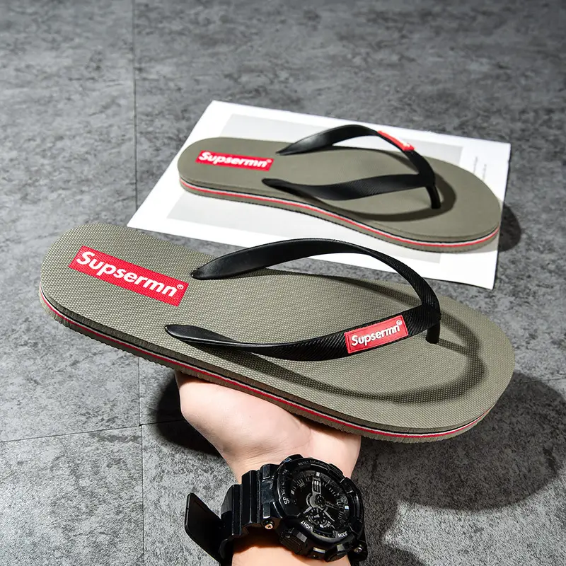 Wholesale in stock slippers flip-flops men's non-slip summer outwear soft bottom clip-on swimming bathing deodorant beach shoes - Image 3
