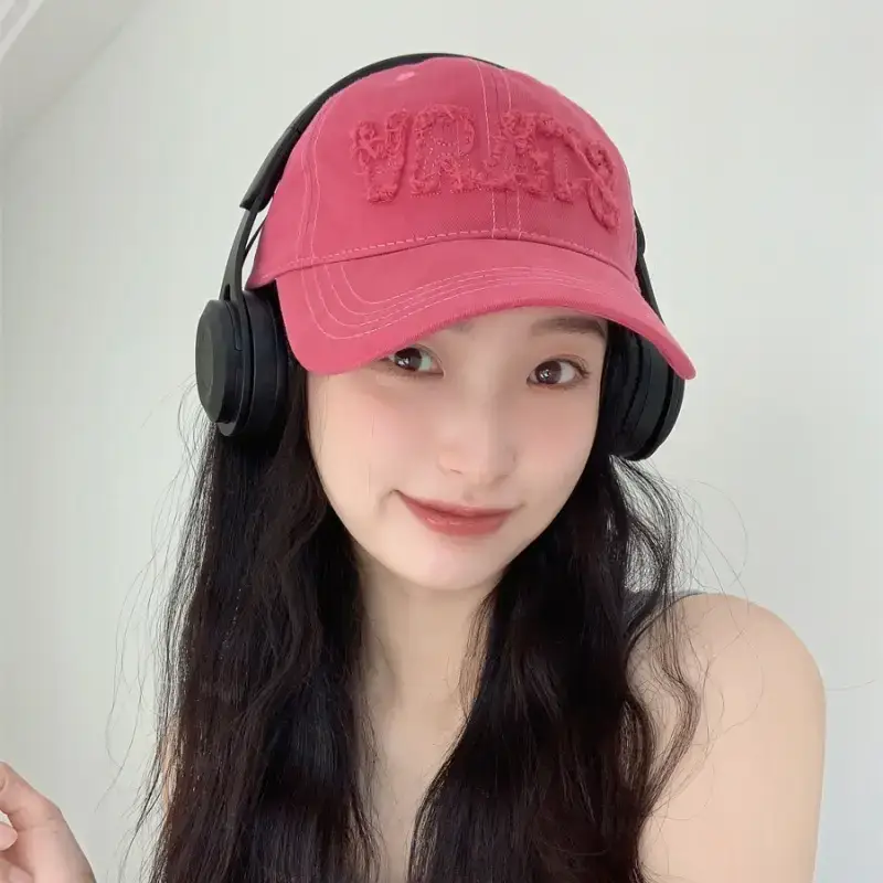 White Embroidered Baseball Cap for Women Spring Summer Wear - Image 7