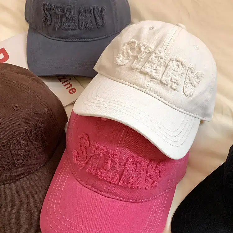 White Embroidered Baseball Cap for Women Spring Summer Wear - Image 9