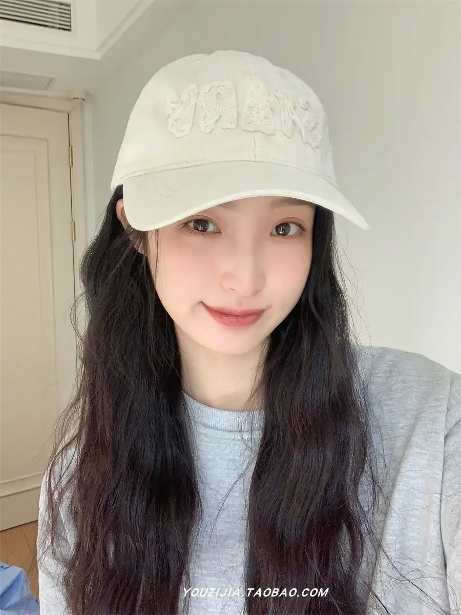 White Embroidered Baseball Cap for Women Spring Summer Wear — feature 10