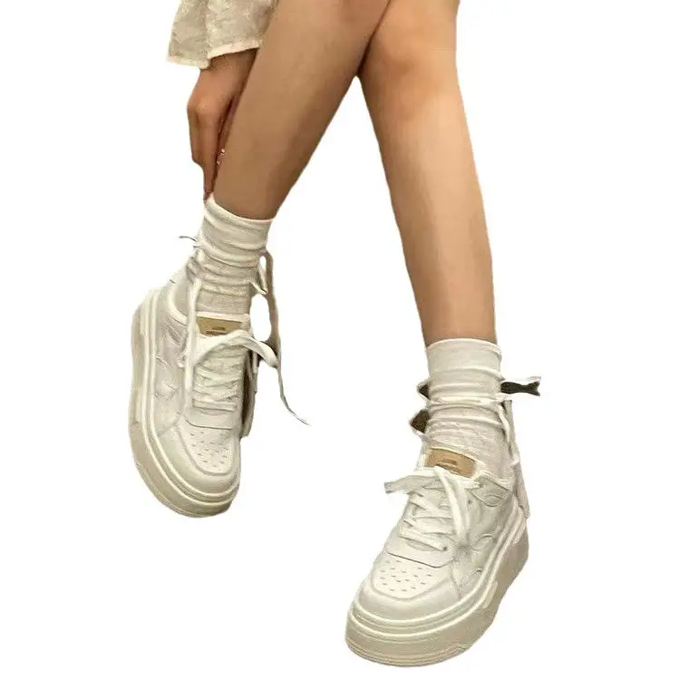 Women Platform White Sneakers 2024 College Style - Image 5