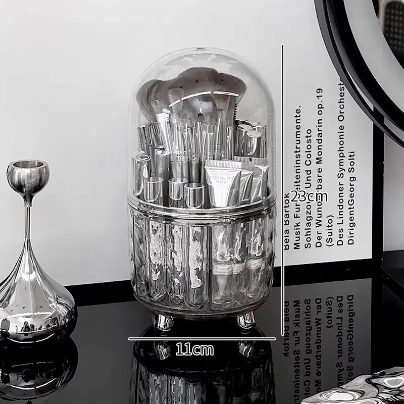 360° Rotating Makeup Brush Storage Tube