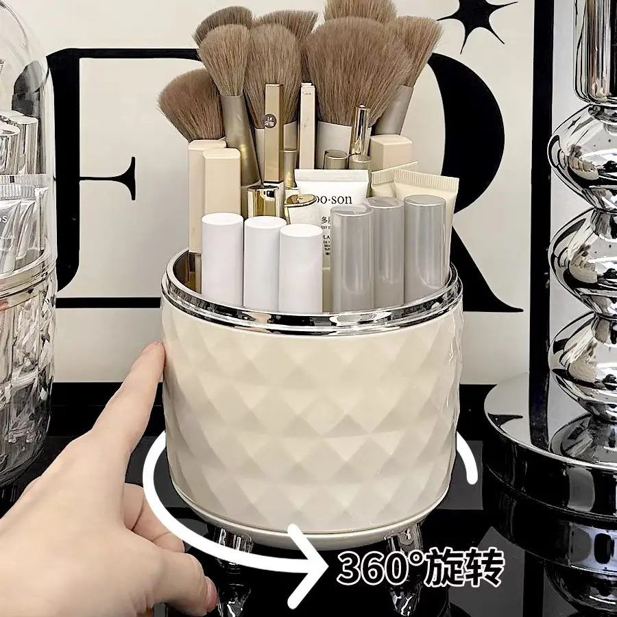 360° Rotating Makeup Brush Storage Tube