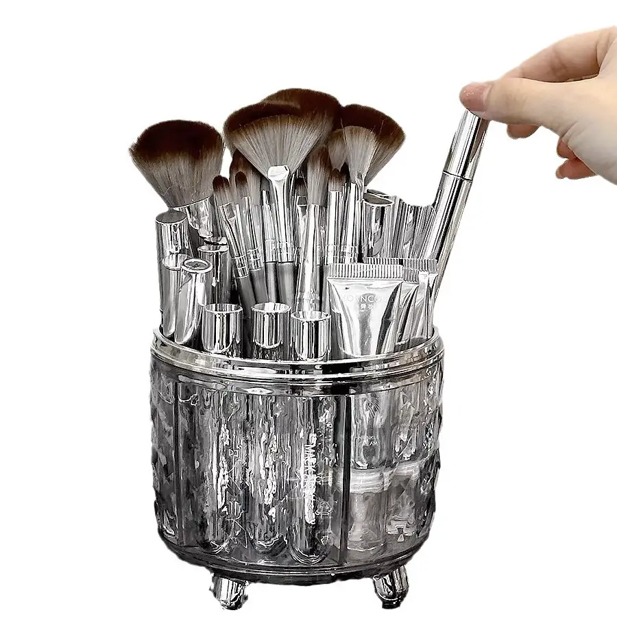 360° Rotating Makeup Brush Storage Tube