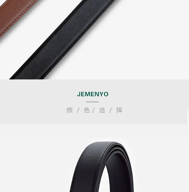 Women's Black Genuine Leather Belt with Gold Buckle — feature 12