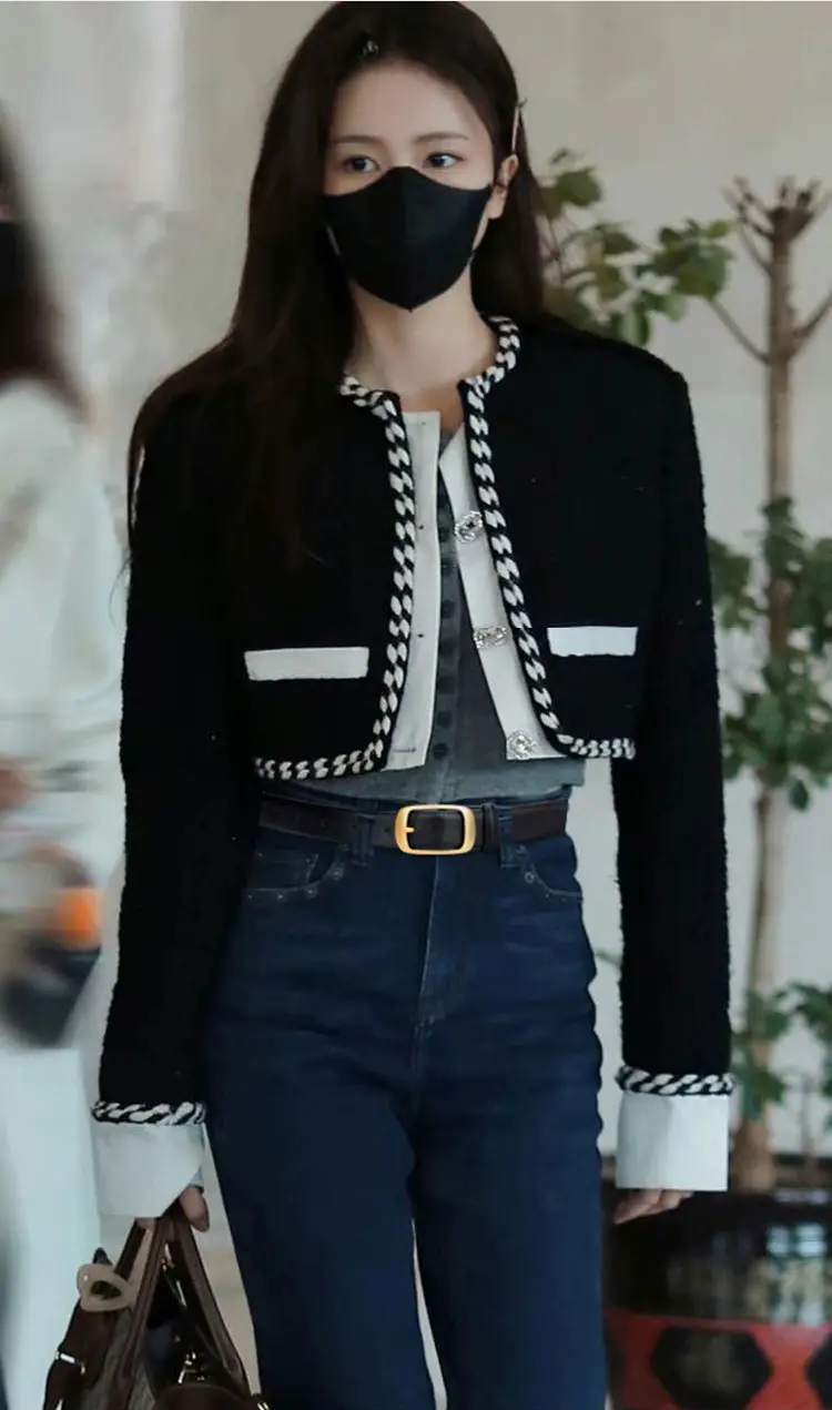 Women's Black Genuine Leather Belt with Gold Buckle — feature 2