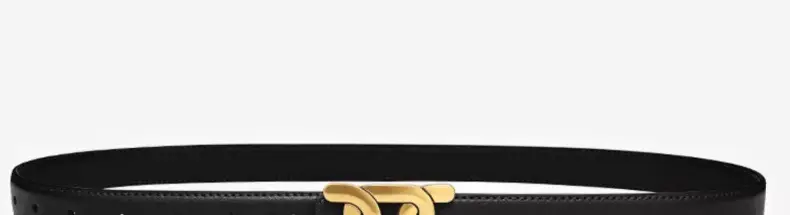 Black Leather Belt for Women with Gold Logo — feature 18