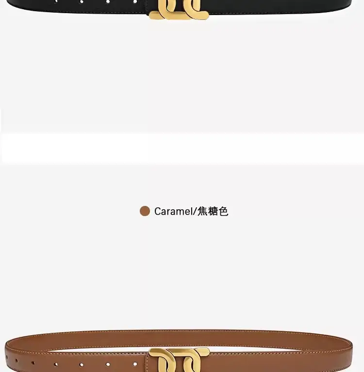 Black Leather Belt for Women with Gold Logo — feature 19