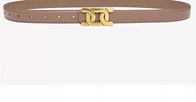 Black Leather Belt for Women with Gold Logo — feature 21
