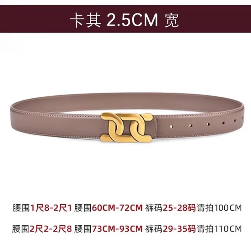 Black Leather Belt for Women with Gold Logo - Image 3