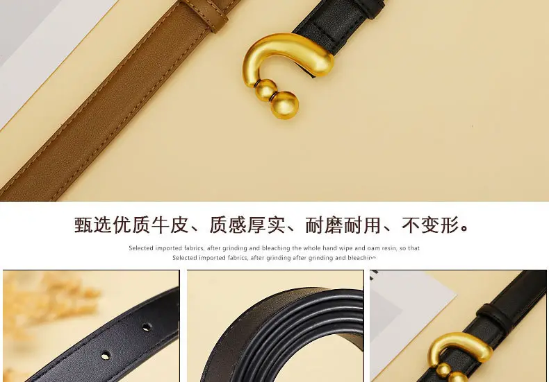 2024 New Women's Black Gold Buckle Belt — feature 12