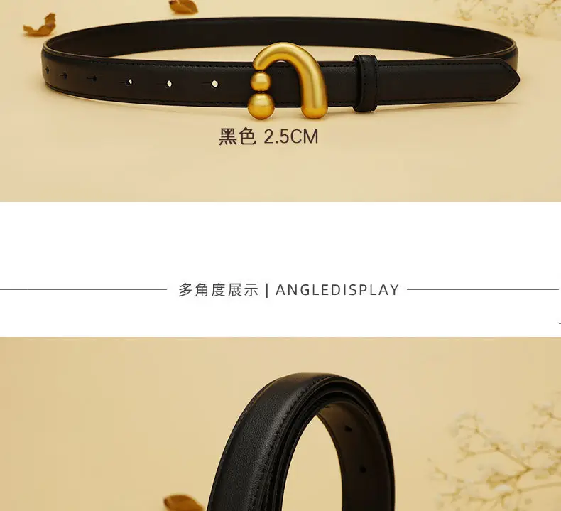 2024 New Women's Black Gold Buckle Belt — feature 16
