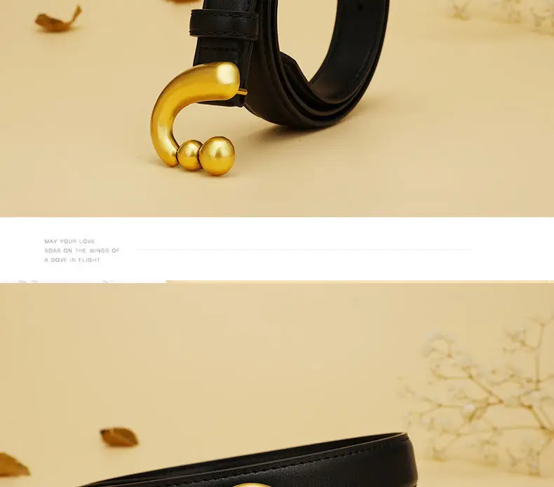 2024 New Women's Black Gold Buckle Belt — feature 17