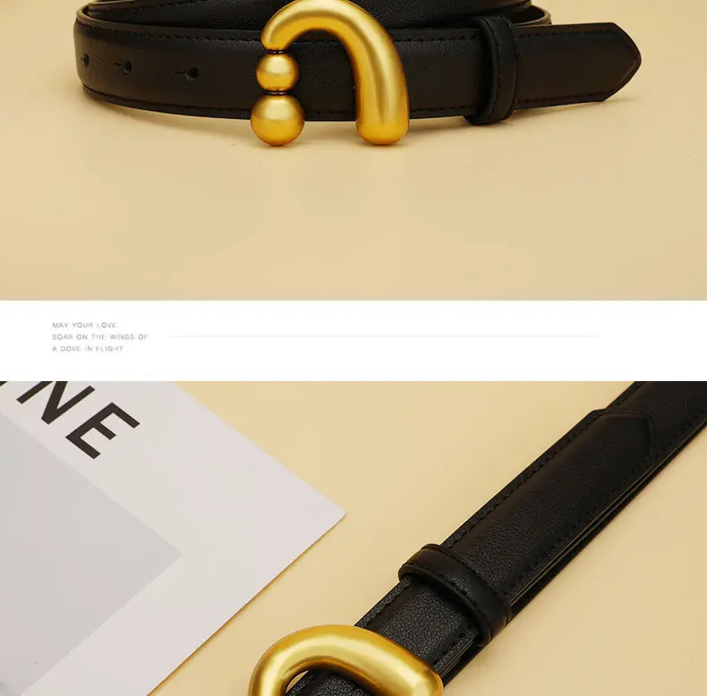 2024 New Women's Black Gold Buckle Belt — feature 18