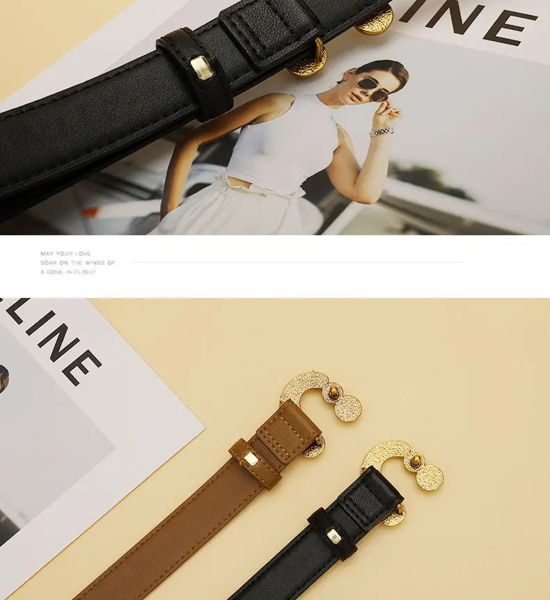 2024 New Women's Black Gold Buckle Belt — feature 20