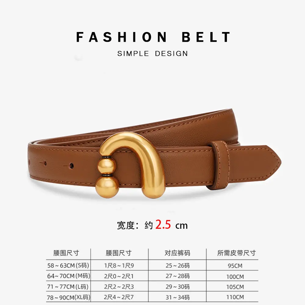 2024 New Women's Black Gold Buckle Belt - Image 2