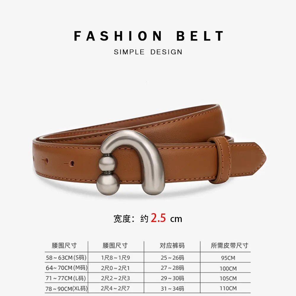 2024 New Women's Black Gold Buckle Belt - Image 4