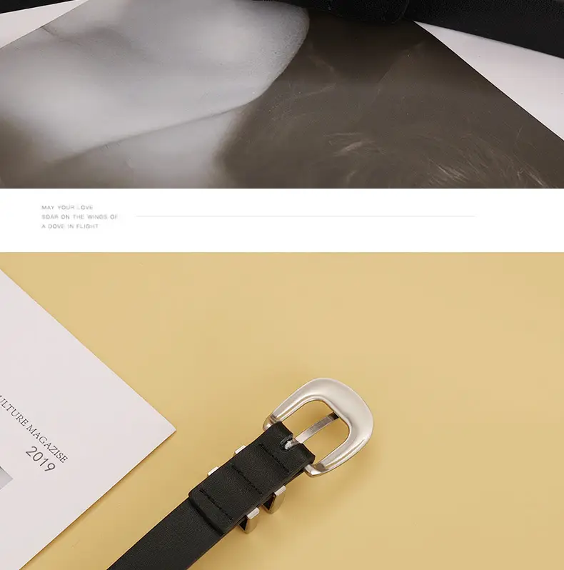 Women Black Belt for Summer Wear Pure Cowhide — feature 17