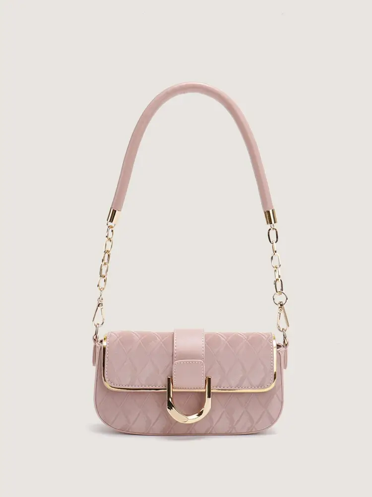 White Minimalist Crossbody Bag with Heart Pendant - Image 3