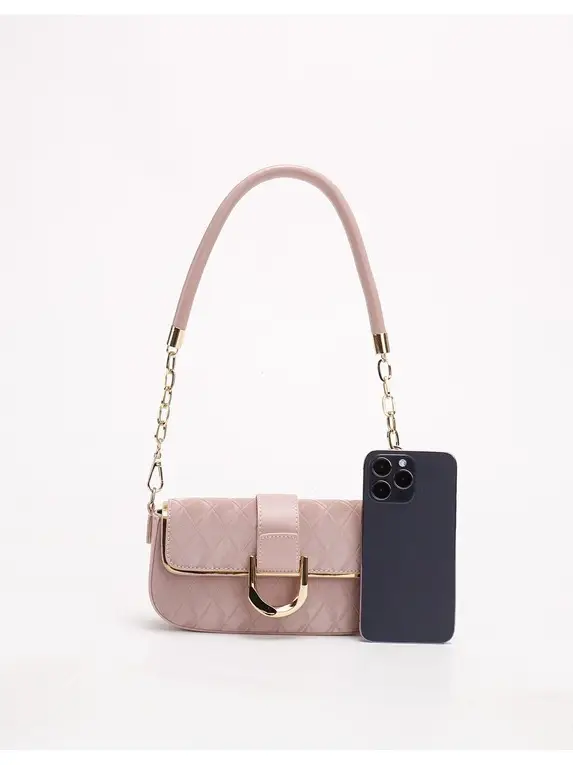 White Minimalist Crossbody Bag with Heart Pendant - Image 6