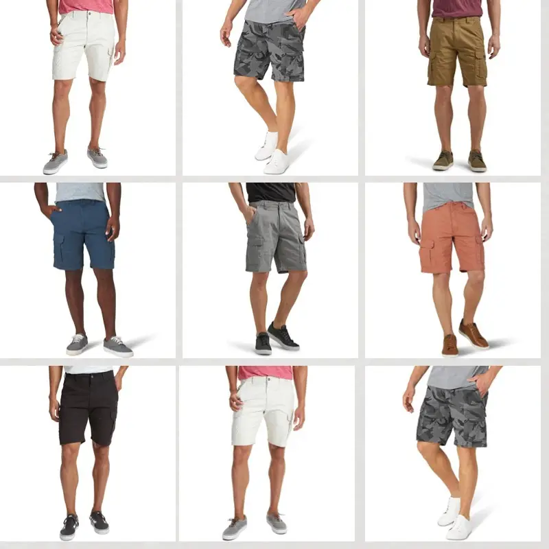 Men Grey Flap Pocket Shorts 2024 Summer