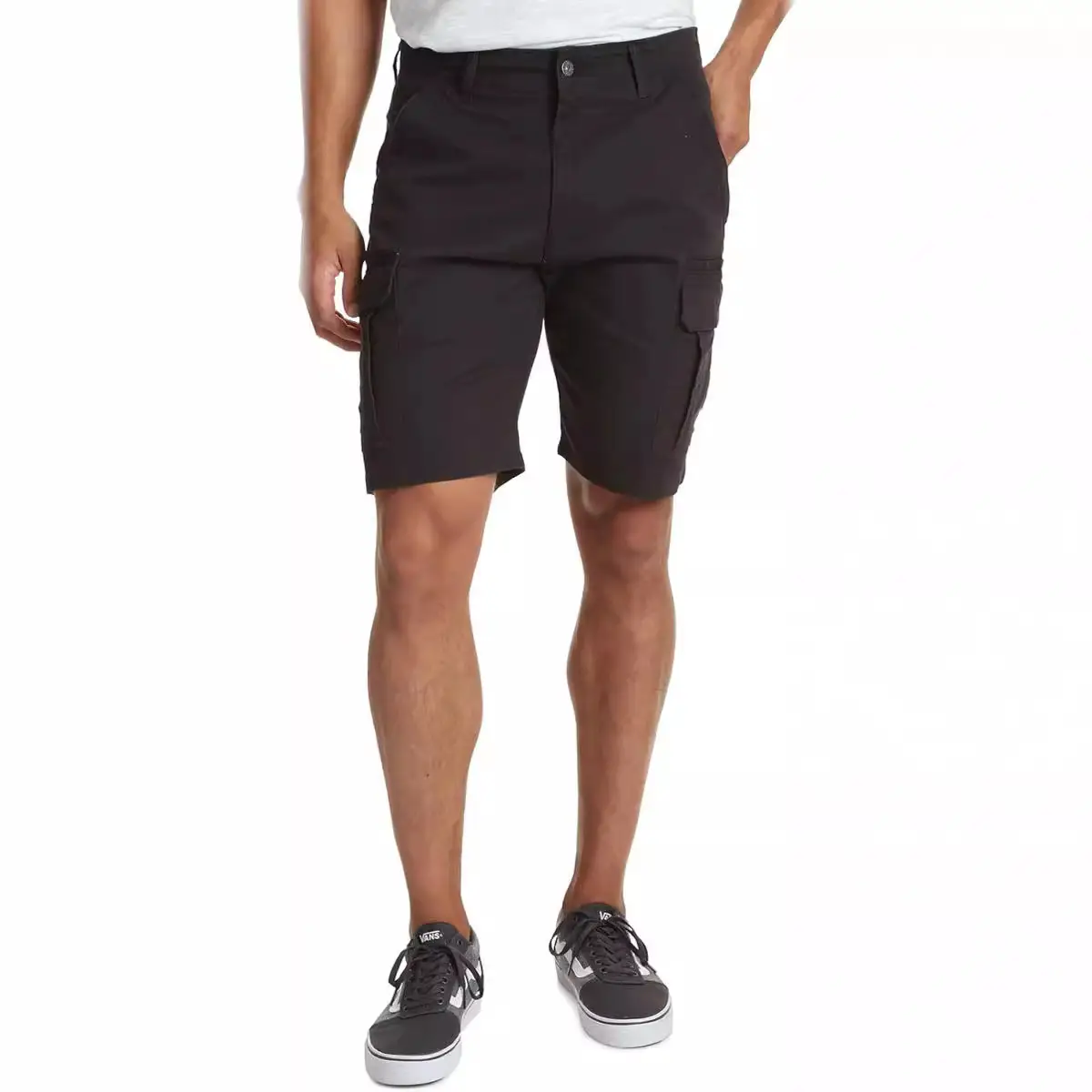 Men Grey Flap Pocket Shorts 2024 Summer