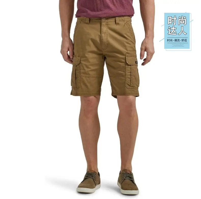 Men Grey Flap Pocket Shorts 2024 Summer — feature 1