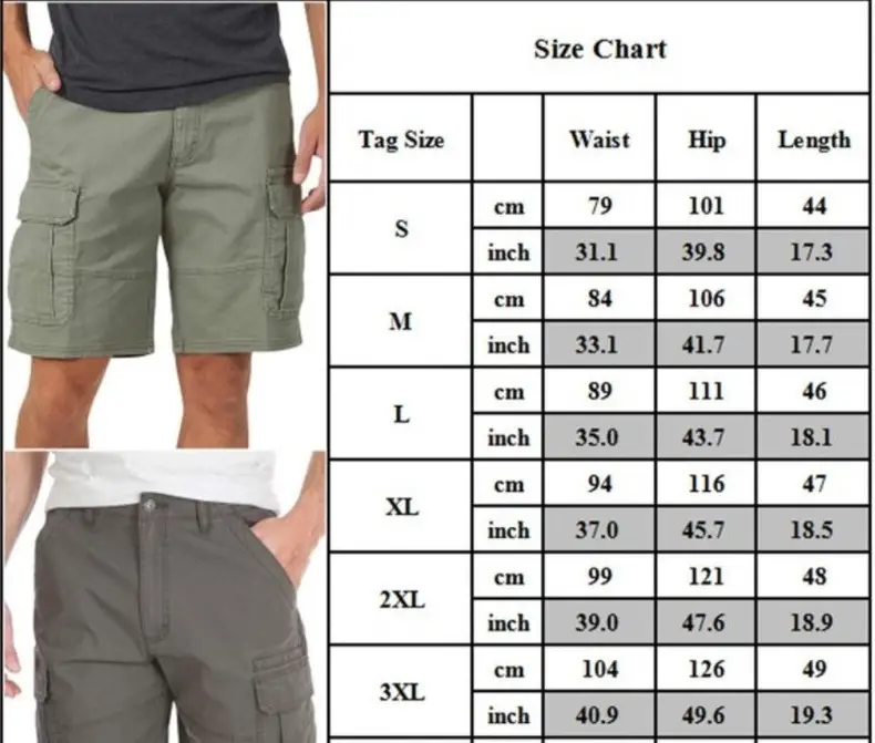 Men Grey Flap Pocket Shorts 2024 Summer — feature 3