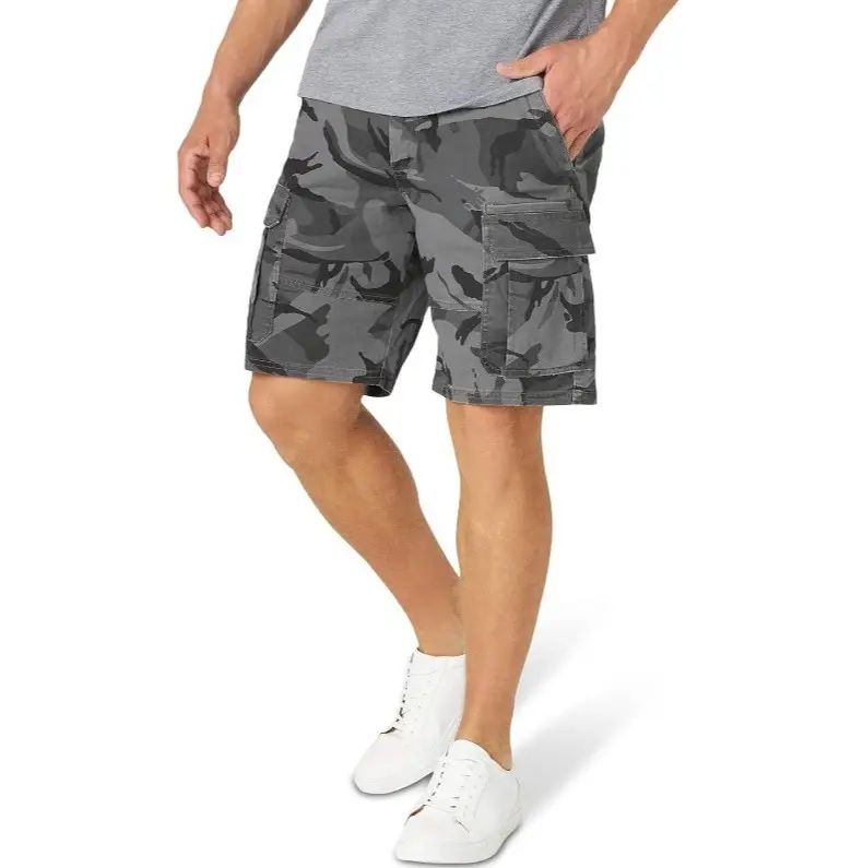Men Grey Flap Pocket Shorts 2024 Summer — feature 8