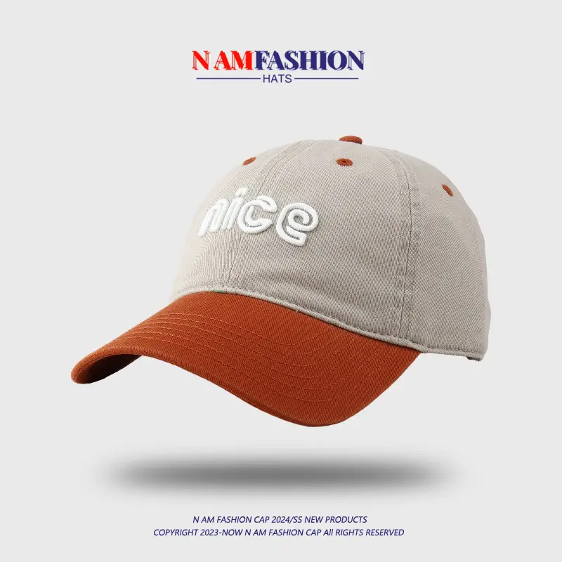 Men's Pink White Embroidered Baseball Cap