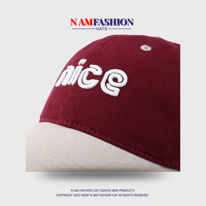 Men's Pink White Embroidered Baseball Cap — feature 17