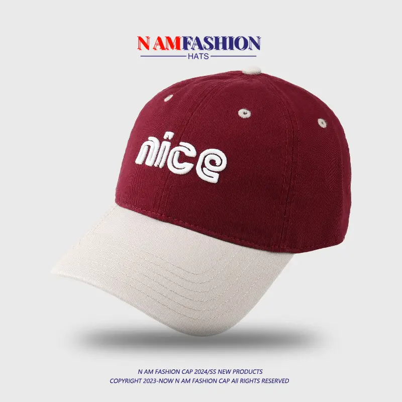 Men's Pink White Embroidered Baseball Cap — feature 2