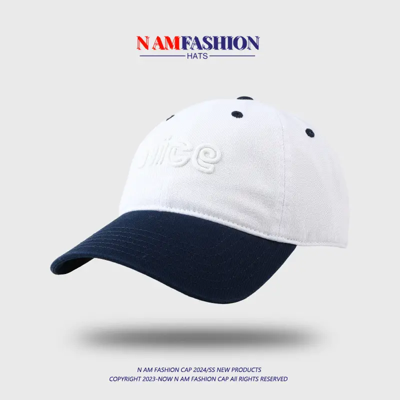 Men's Pink White Embroidered Baseball Cap