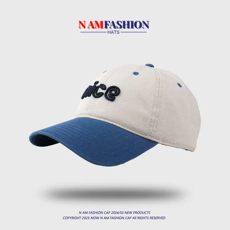 Men's Pink White Embroidered Baseball Cap