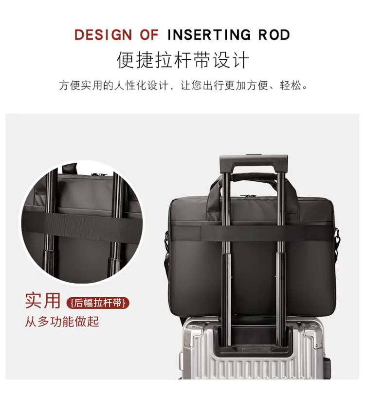 Black Laptop Shoulder Bag for Business & Casual Use — feature 11