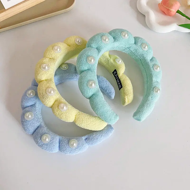 White Cloud Soft Headband with Sponge Twist Design - Image 36