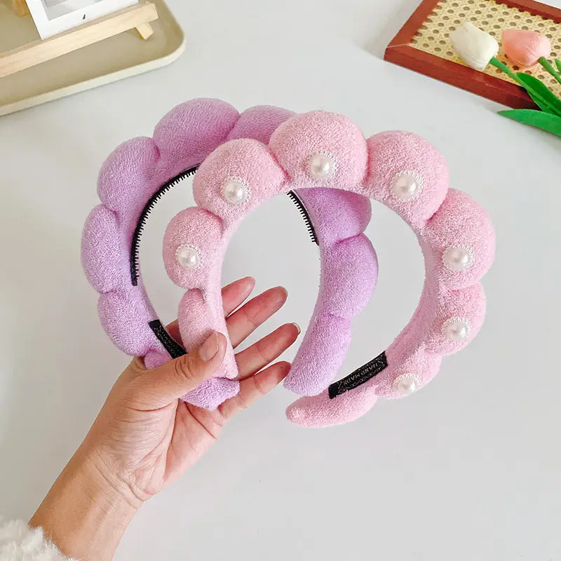 White Cloud Soft Headband with Sponge Twist Design - Image 38