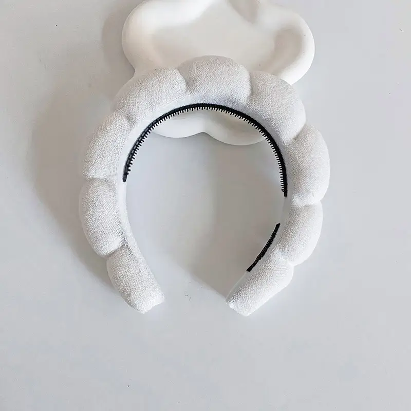White Cloud Soft Headband with Sponge Twist Design - Image 14