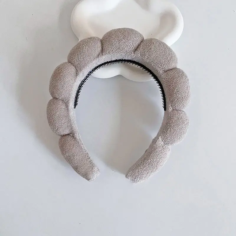 White Cloud Soft Headband with Sponge Twist Design - Image 15