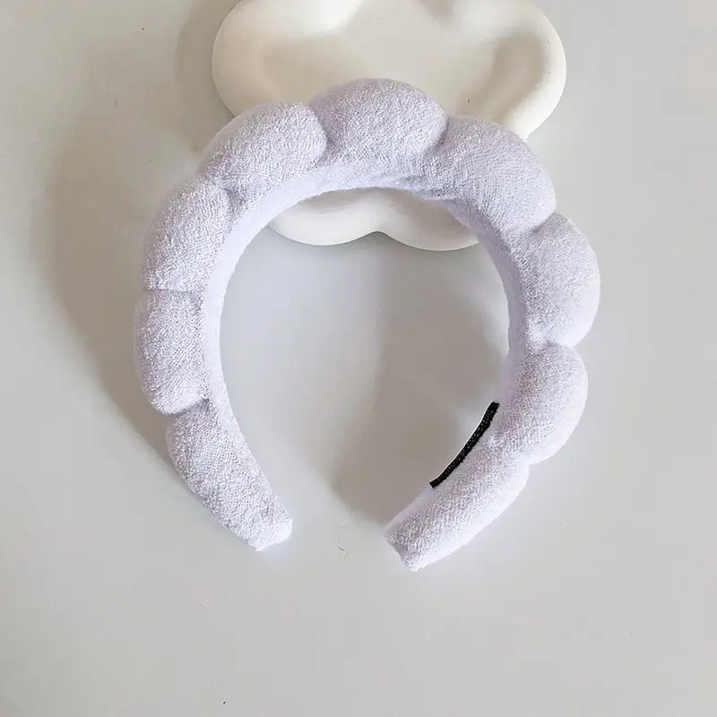 White Cloud Soft Headband with Sponge Twist Design - Image 2