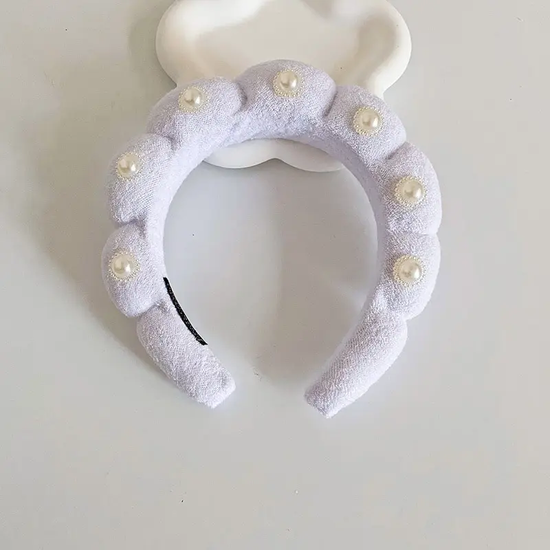 White Cloud Soft Headband with Sponge Twist Design - Image 25