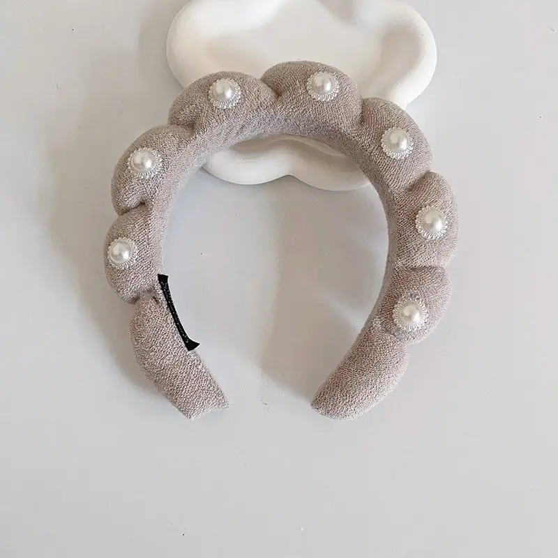 White Cloud Soft Headband with Sponge Twist Design - Image 26