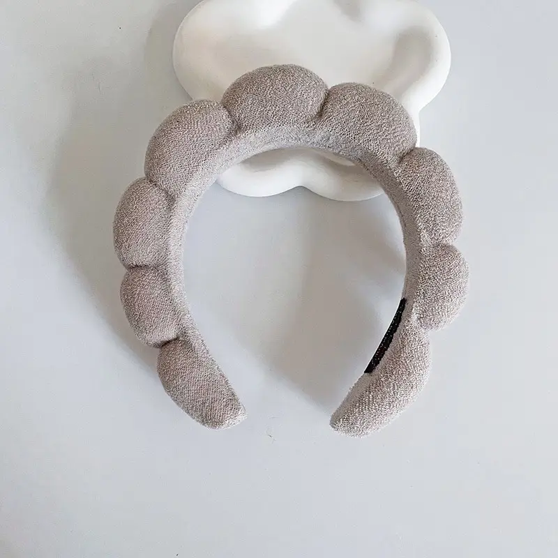 White Cloud Soft Headband with Sponge Twist Design - Image 3