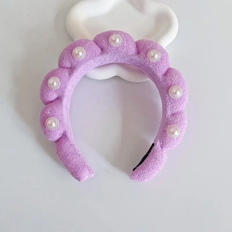 White Cloud Soft Headband with Sponge Twist Design - Image 31