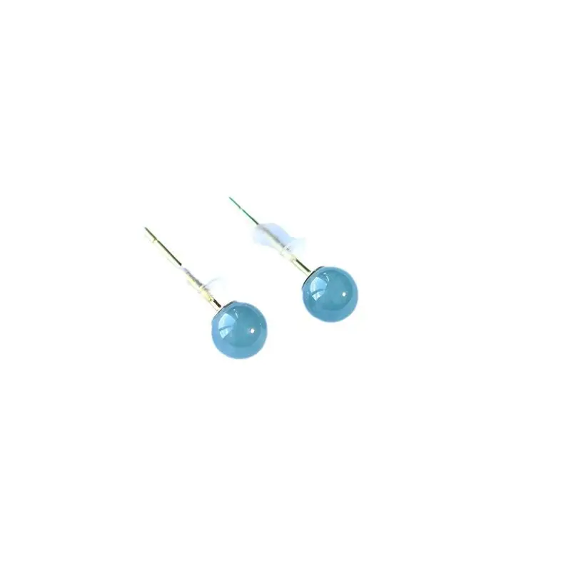 Natural Jade Blue Water Earrings 925 Silver Beads - Image 6