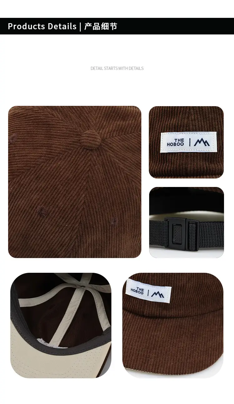 Brown Japanese-Style Baseball Cap for Women — feature 6